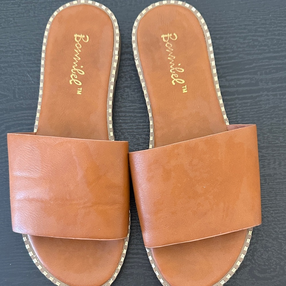 Brown Slide Sandals - Women's Casual Slip-On